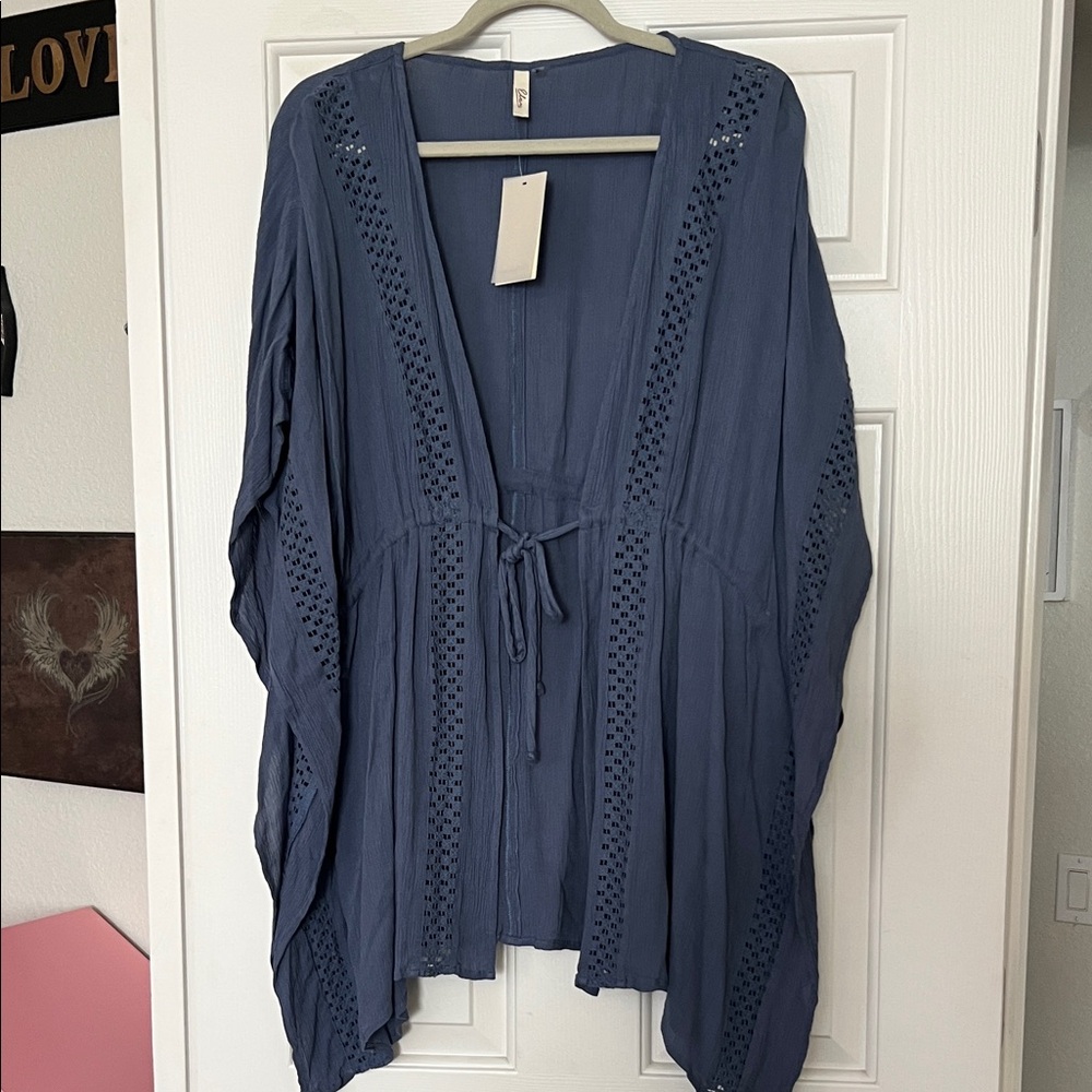 Elan Slate Blue Cardigan/Cover Up
